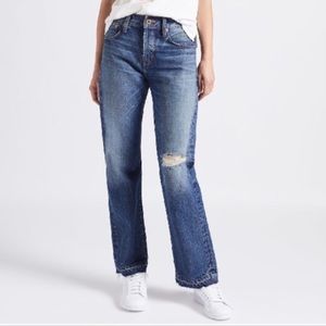 Current/Elliot Crossover Unisex Lennon Distressed Hem blue jeans